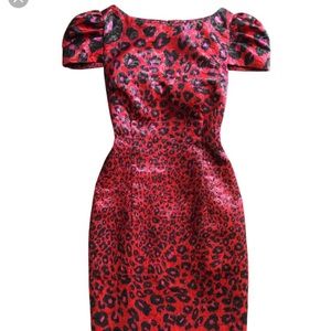 Red leopard cocktail dress - Giambattista Valli